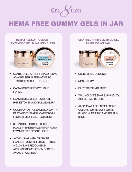 Cre8tion 3D Gummy Gel in Jar 1oz, CLEAR (Pk: 280 pcs/case)