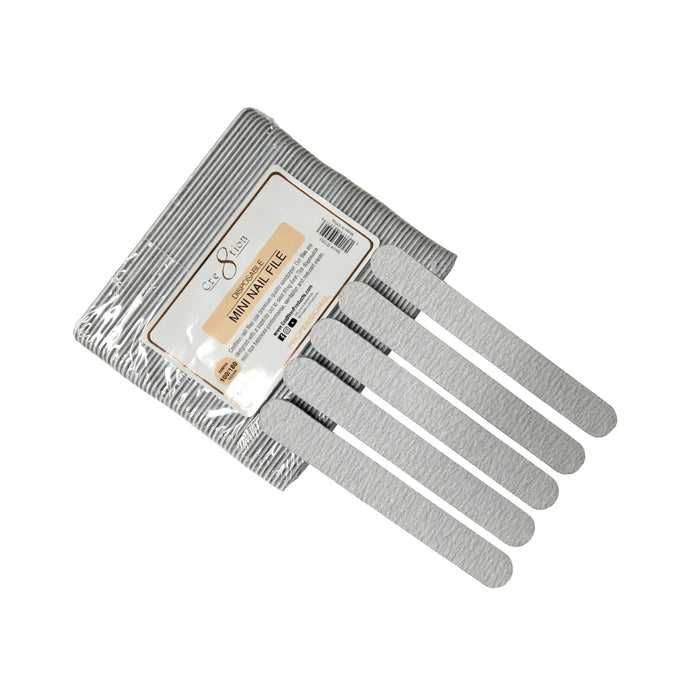Cre8tion Disposable Mini Nail File - Plastic Center Zebra, Grit 100/180, CASE (Pk: 100 packs/case)