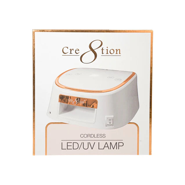 Cre8tion Cordless LED Lamp - White with Gold Rim