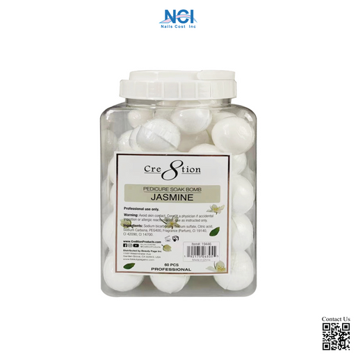 Cre8tion Pedicure Soak Bomb 30g, Jasmine, CASE (Pk: 60 pcs/jar, 4 jars/case)