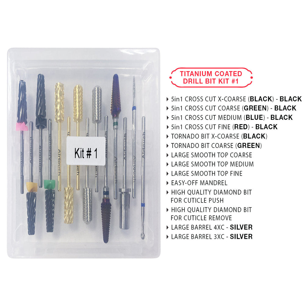 Airtouch Titanium Coated Drill Bit All In One Kit, #1