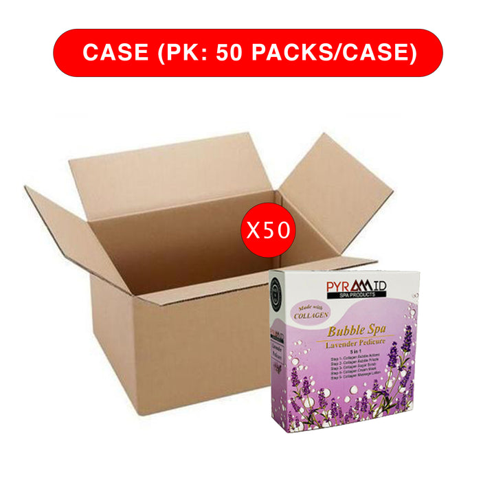 Pyramid Bubble Spa Pedicure 5in1 (Made With COLLAGEN), LAVENDER, CASE (Pk: 50 packs/case)