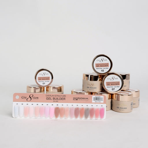 Cre8tion 1oz Hema Free Overlay/Builder Gel in Jar (18 Colors) 000