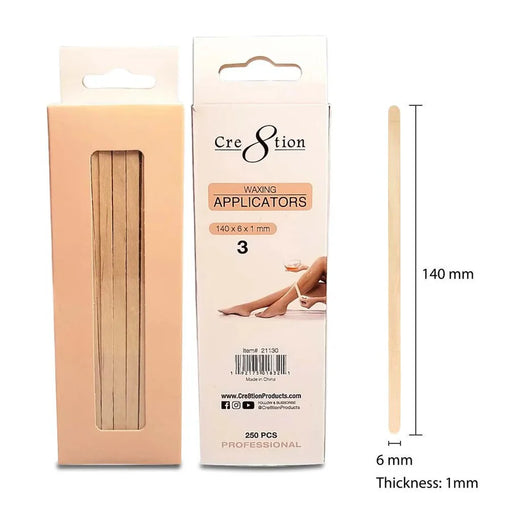 Cre8tion Disposable Applicators 3 - 140x6x1mm, BOX (Pk: 250 pcs/box, 40 packs/case)
