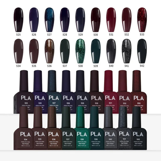 PLA Eternal Night GEL 18ml Collection, Set of 18 Colors (#525 - #542)