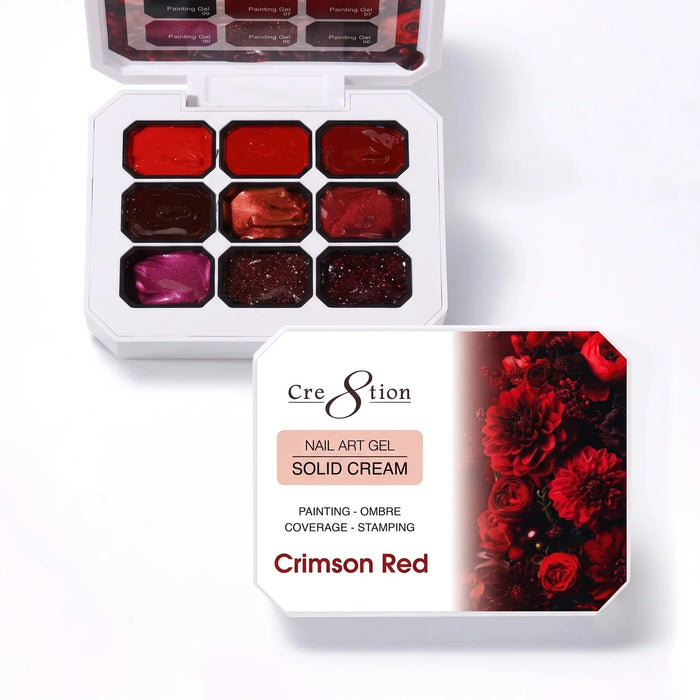 Cre8tion Nail Art Gel - Solid Cream Palette, CRIMSON RED