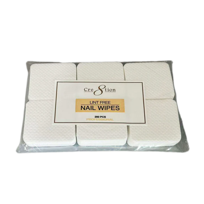Cre8tion Lint Free Nail Wipes 5x5cm, BAG (Pk: 200 pcs/bag, 120 bags/case)