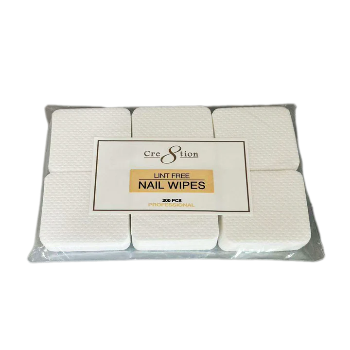 Cre8tion Lint Free Nail Wipes 5x5cm, BAG (Pk: 200 pcs/bag, 120 bags/case)