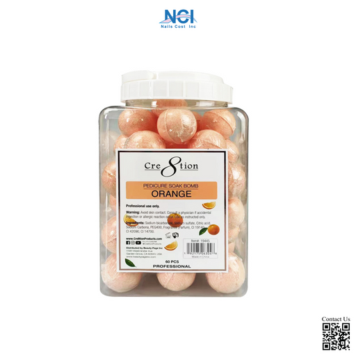 Cre8tion Pedicure Soak Bomb 30g, Orange, CASE (Pk: 60 pcs/jar, 4 jars/case)