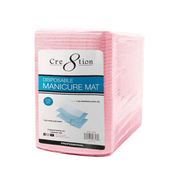 Cre8tion Disposable Manicure Mat, CASE (Pk: 125 pcs/pack, 6 packs/case)