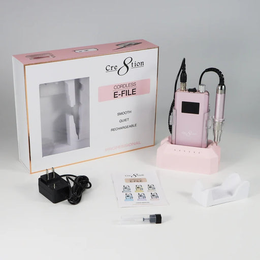 Cre8tion Cordless E-File Nail Drill, Blossom Pink (Pk: 12 pcs/case)