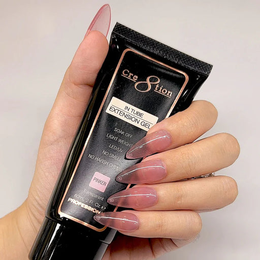 Cre8tion In Tube Extension Gel 2oz, TRANSPARENT PINKER