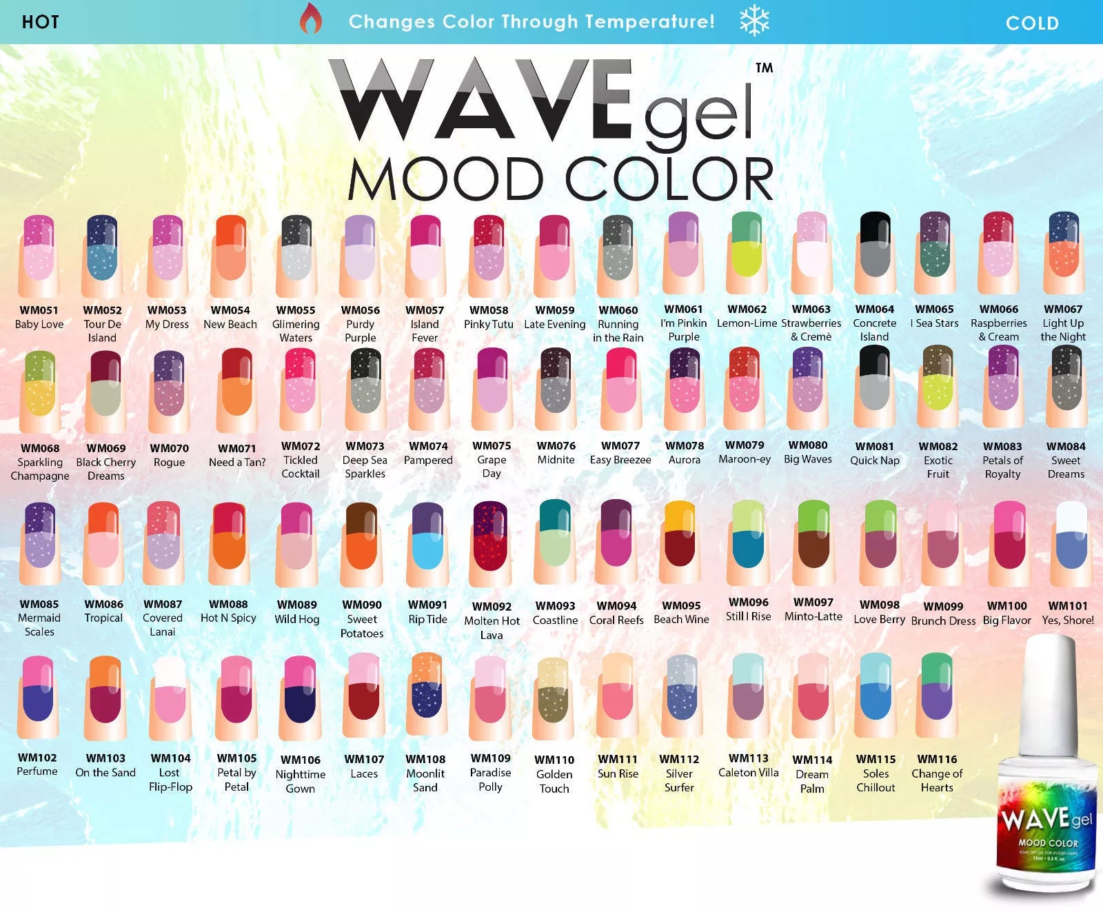 WAVEGEL Gel Polish 0.5oz, MOOD Change Collection 000