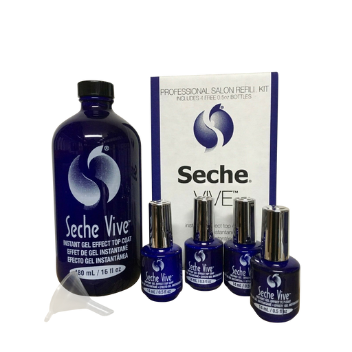 Seche Vive Professional Kit, Instant Gel Effect Top Coat, 16oz, FREE 4 Instant Gel Effect Top Coat 0.5oz (Packing: 12 sets/case) OK0911VD