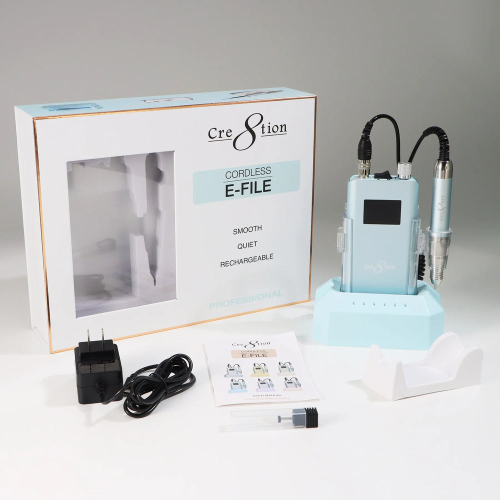 Cre8tion Cordless E-File Nail Drill, Sky Blue (Pk: 12 pcs/case)