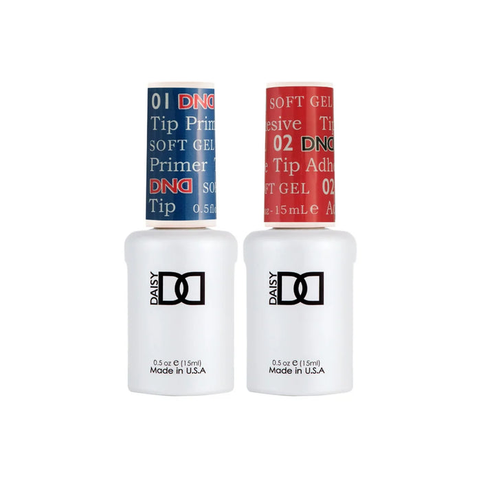 DND Combo - Soft Gel Tips Primer #01 and Adhesive #02, 0.5oz