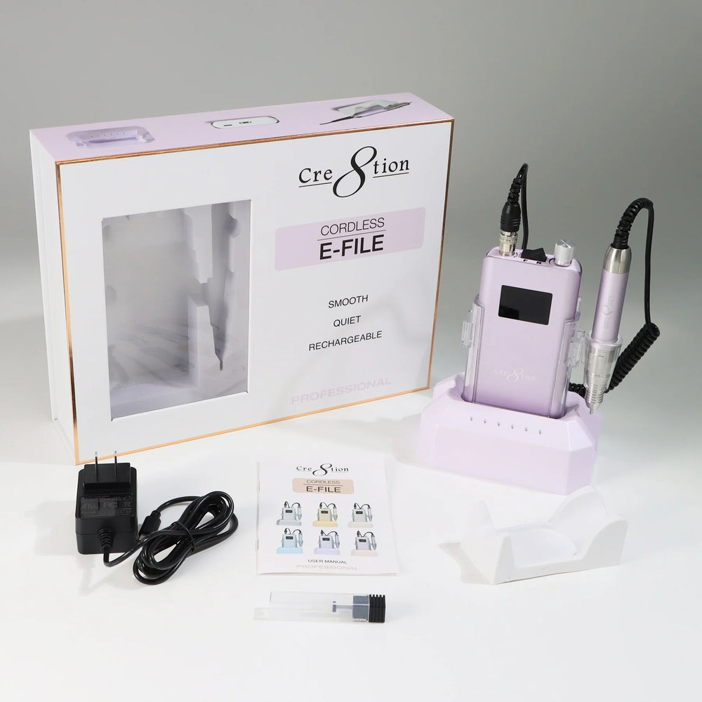 Cre8tion Cordless E-File Nail Drill, Soft Violet (Pk: 12 pcs/case)