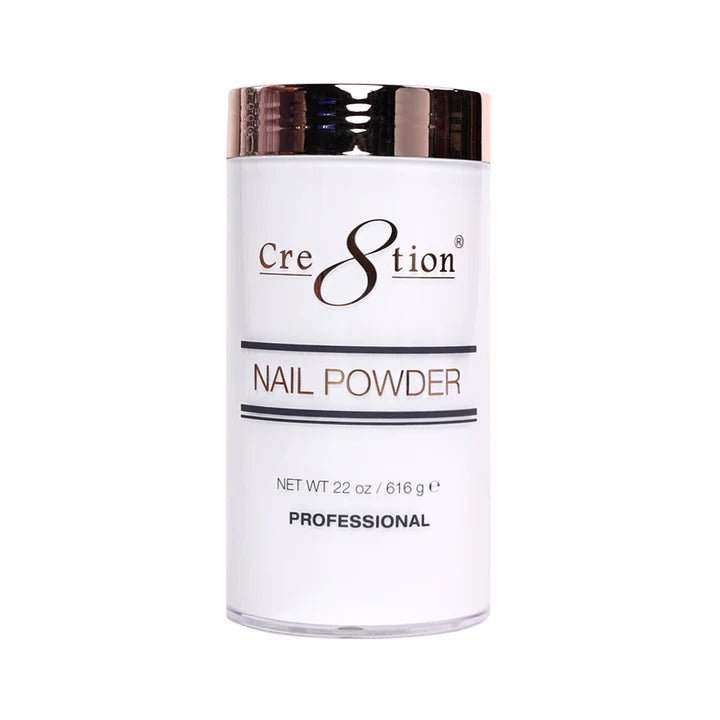 Cre8tion Acrylic Powder - Soft White (American White), 22oz (Pk: 6 pcs/box, 36 pcs/case)