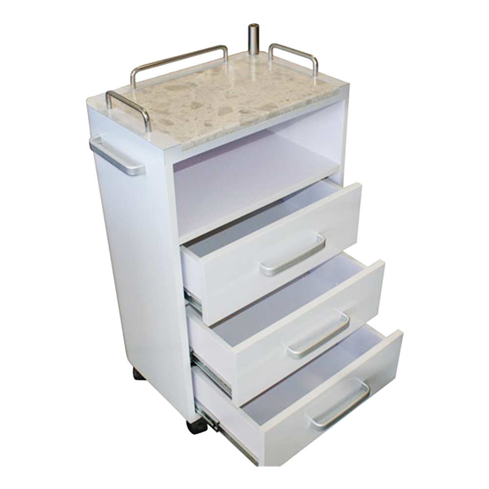 Cre8tion White Beauty Trolley With 3 Drawers, For Facial, Eyelash Extension, Waxing, 29023 BB