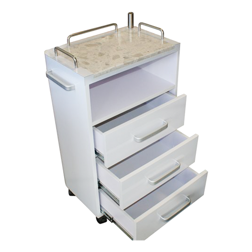 Cre8tion White Beauty Trolley With 3 Drawers, For Facial, Eyelash Extension, Waxing, 29023 BB