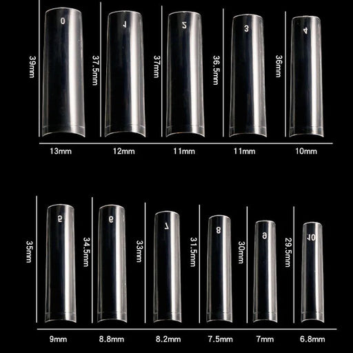 Cre8tion Special Shape - Clear Long Natural Curve 16 (Pk: 550 pcs/box, 100 boxes/case)