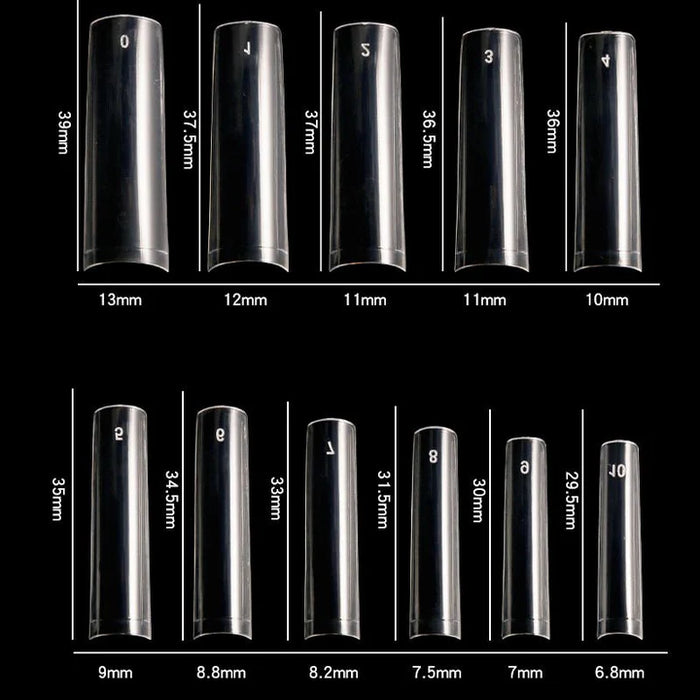 Cre8tion Special Shape - Clear Long Natural Curve 16 (Pk: 550 pcs/box, 100 boxes/case)