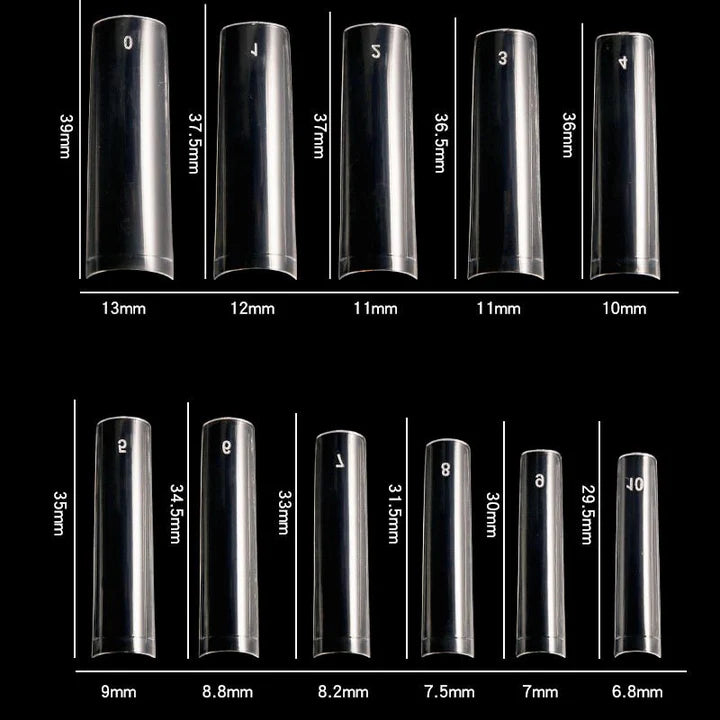 Cre8tion Special Shape - Clear Long Natural Curve 16 (Pk: 550 pcs/box, 100 boxes/case)