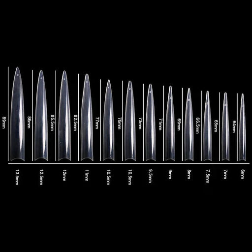 Cre8tion Special Shape 17 Clear Super Long Stiletto (pk: 12 pcs/box, 12 boxes/pack)