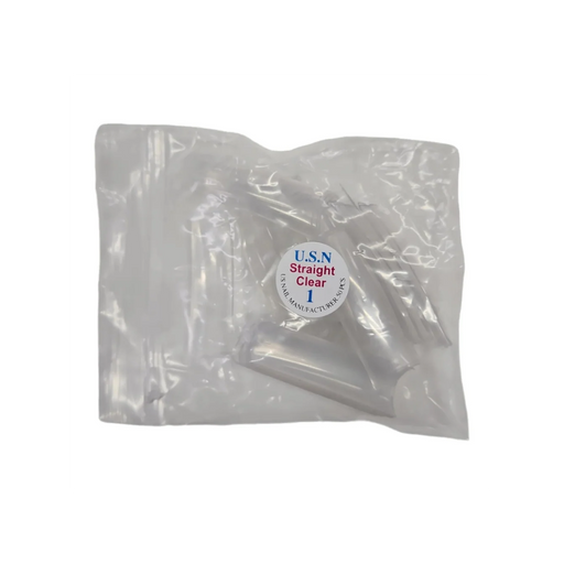 USN Straight Crystal Clear Nail Tip (TCC), BIG Bag (Pk: 50 pcs / Small Bag, 100 Small Bags / Big Bag), 000