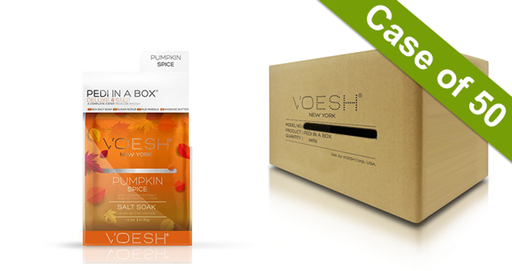 Voesh PUMPKIN SPICE Pedi in a Box Deluxe 4 Step, CASE, 50 packs/case, VPC208 PKS